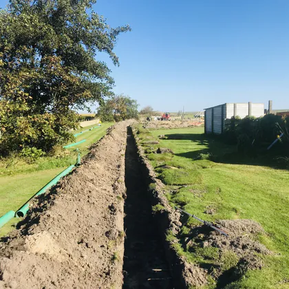 Water-afvoer ingegraven